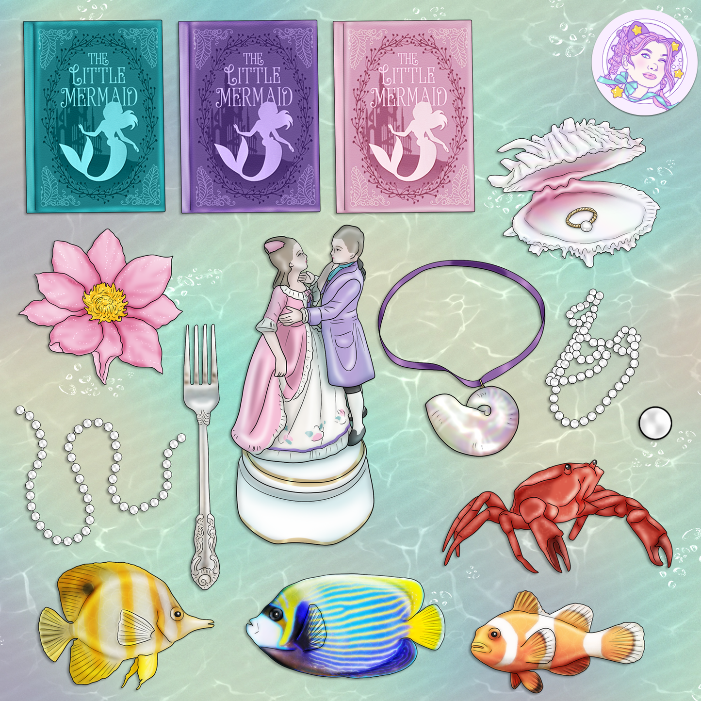 Under the Waves // Clip Art