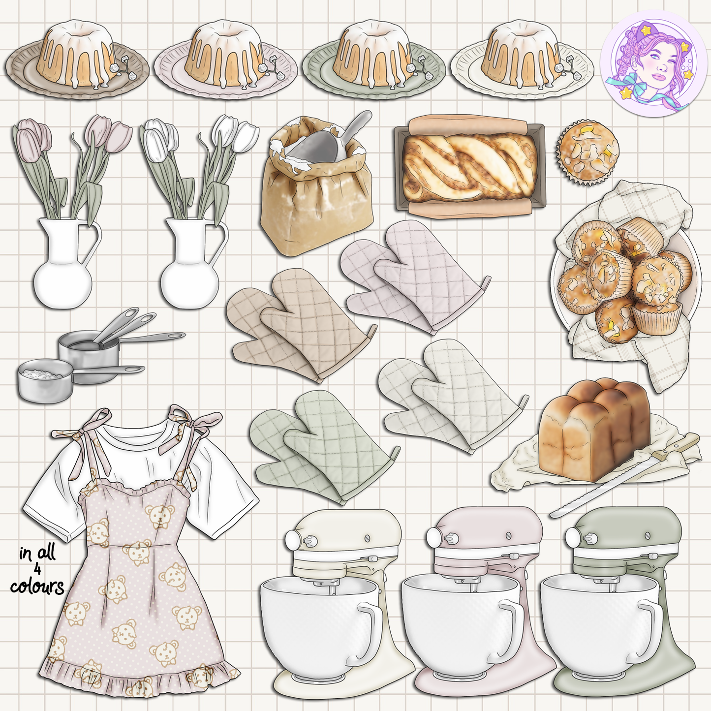 Teddy Bread // Clip Art