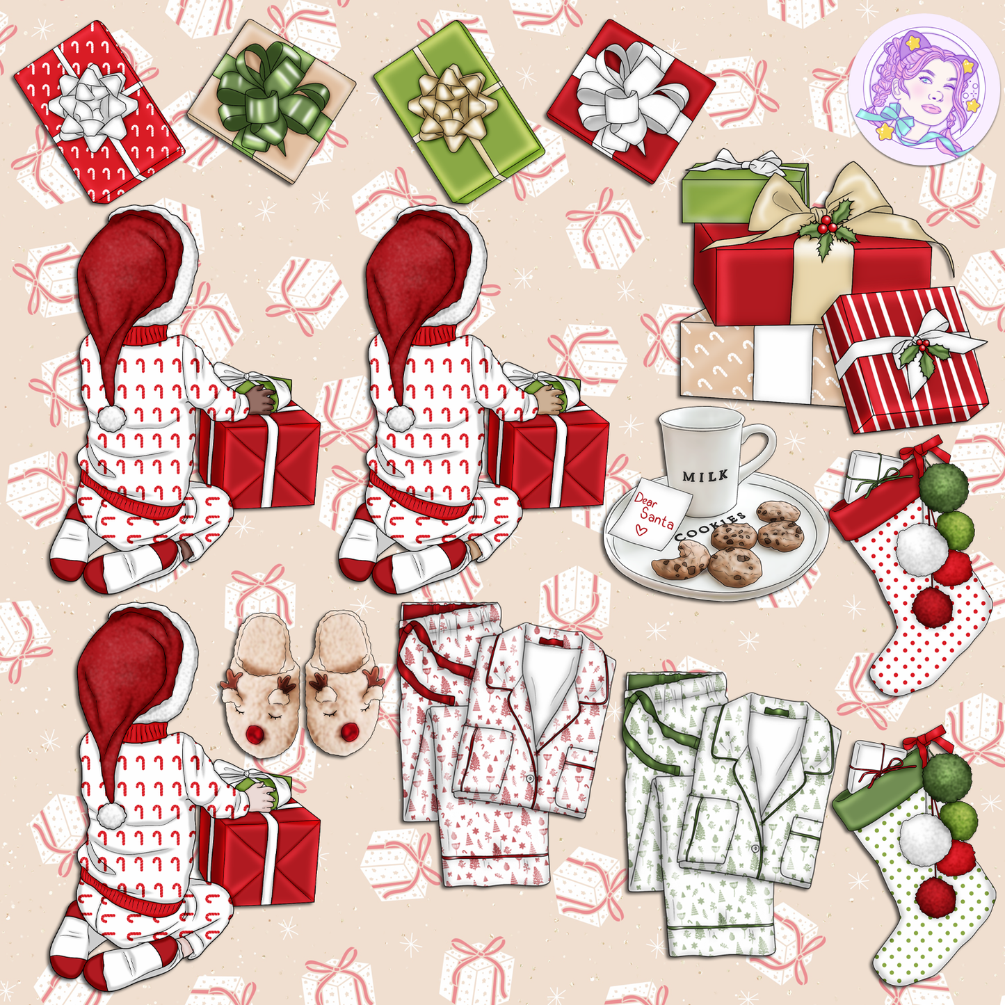 Holly Jolly // Clip Art
