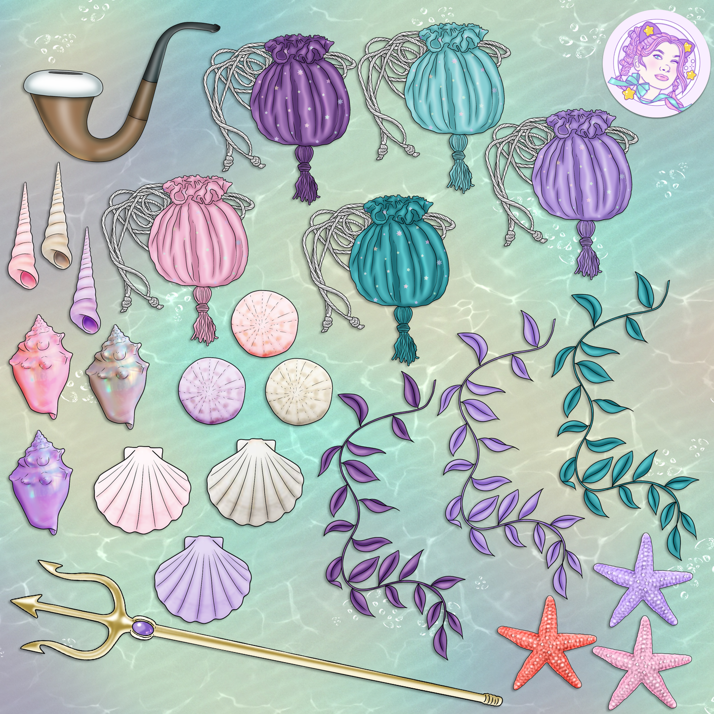 Under the Waves // Clip Art