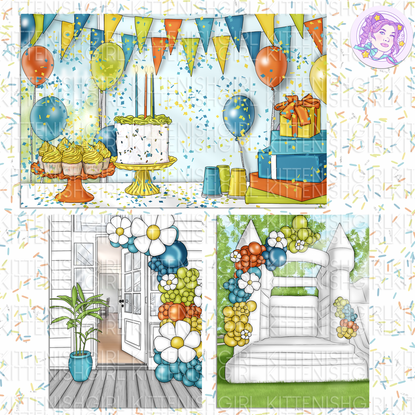 Hip Hip Hooray - Bright // Clip Art
