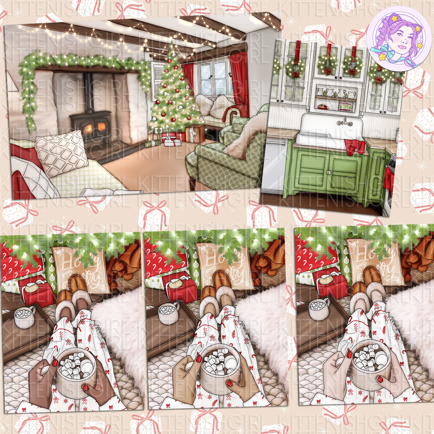 Holly Jolly // Clip Art