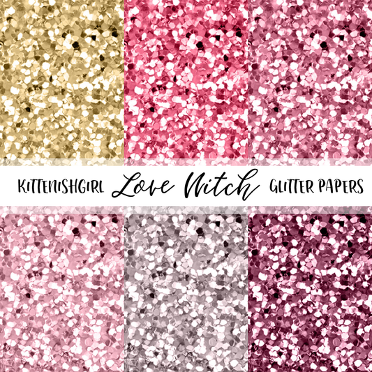 Love Witch // Glitter Digital Papers