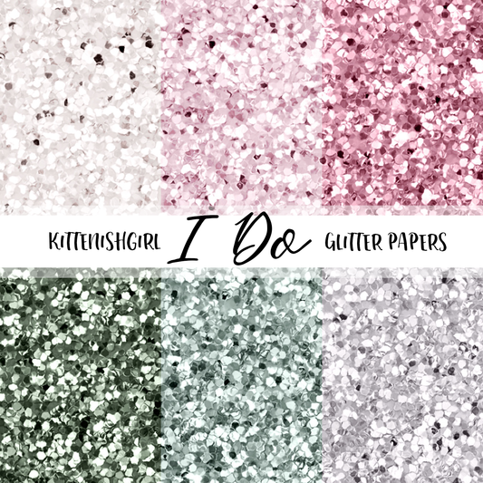 I Do // Glitter Digital Papers