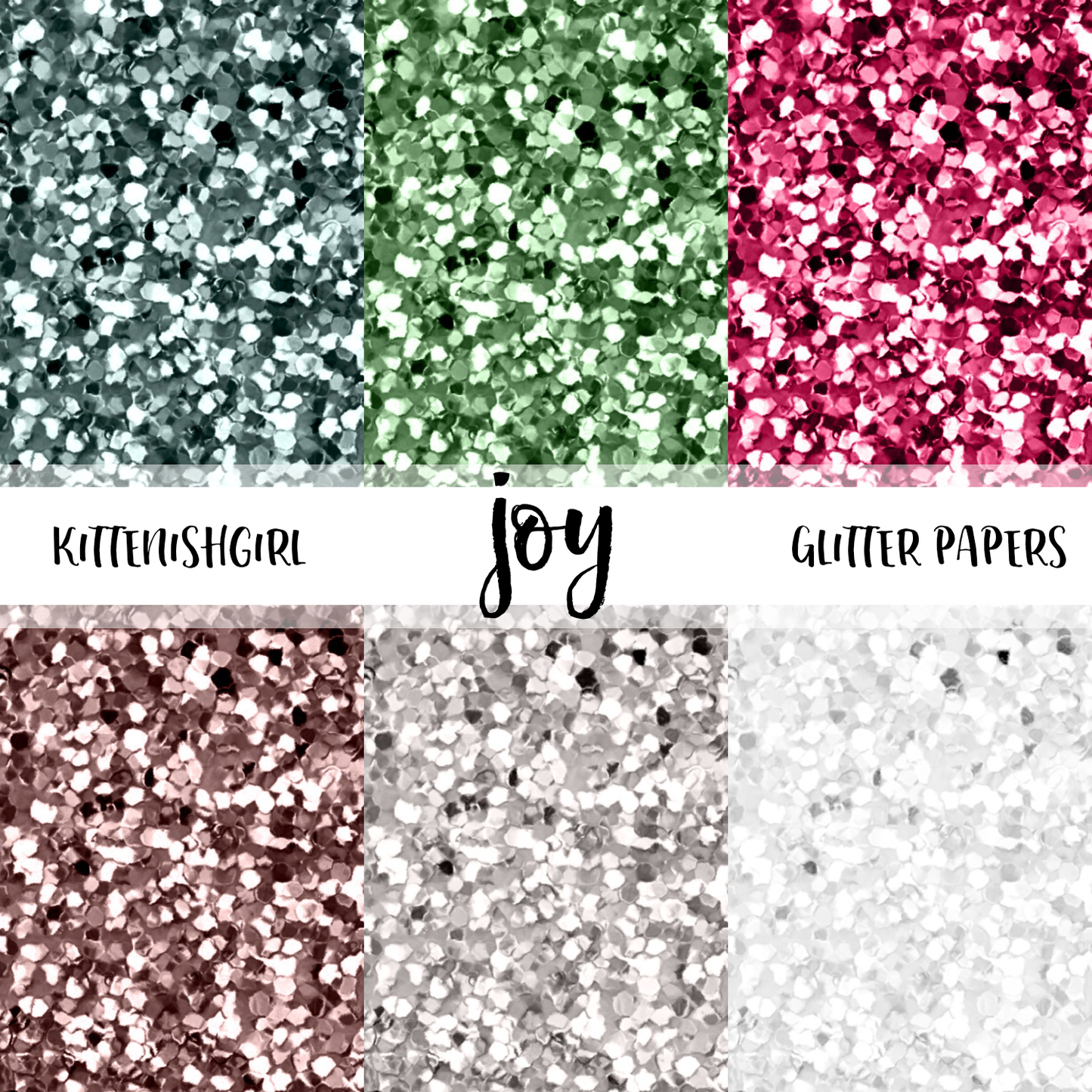 Joy // Glitter Digital Papers