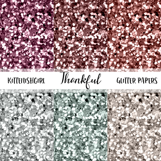 Thankful // Glitter Digital Papers