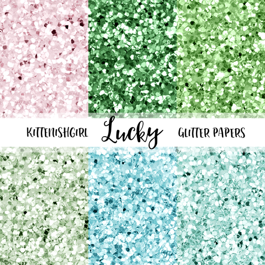 Lucky // Glitter Digital Papers