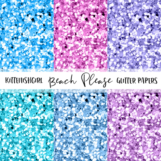 Beach Please // Glitter Digital Papers
