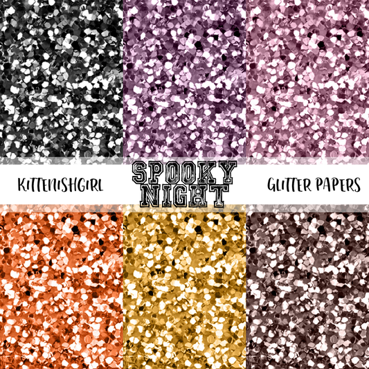 Spooky Night // Glitter Digital Papers