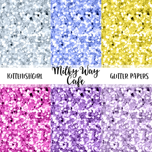 Milky Way Cafe // Glitter Digital Papers