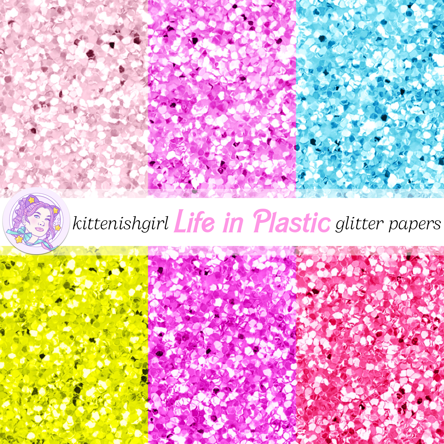 Iridescent Glitter Digital Paper Mini Pack