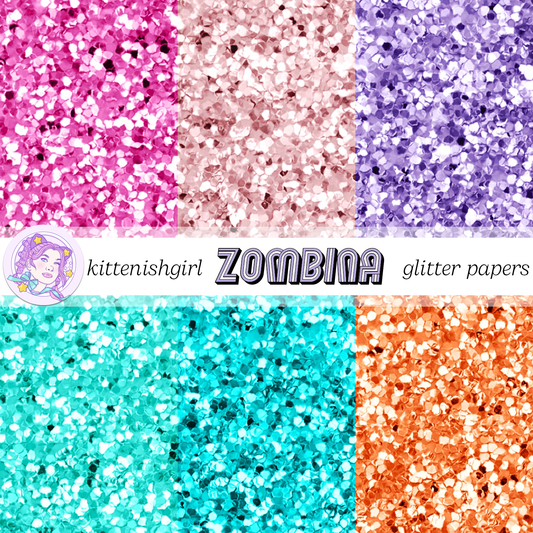 Zombina // Glitter Digital Papers