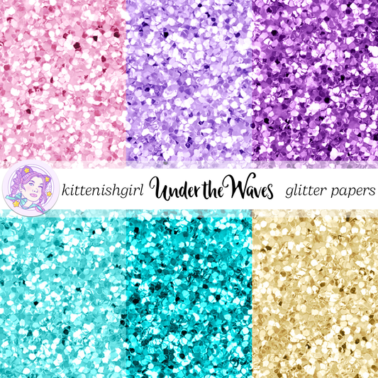 Under the Waves // Glitter Digital Papers