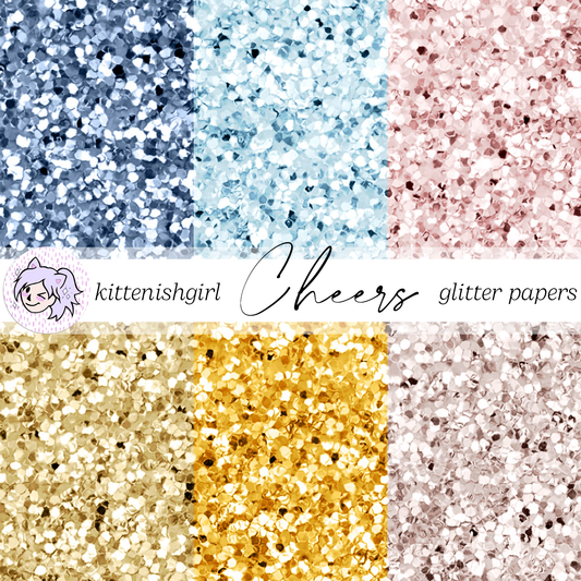 Cheers // Glitter Digital Papers