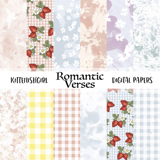 Romantic Verses // Digital Papers