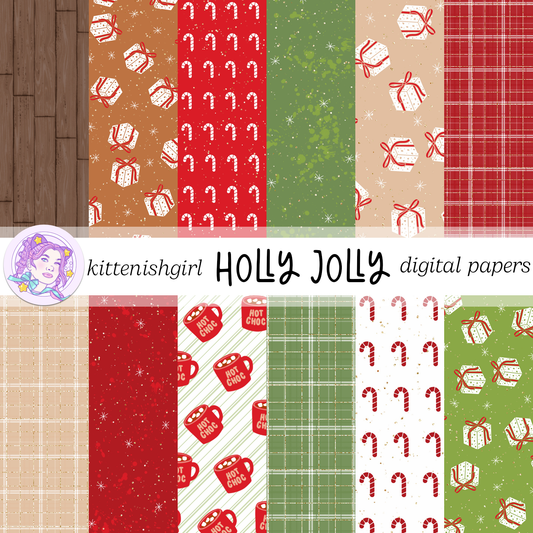 Holly Jolly // Digital Papers
