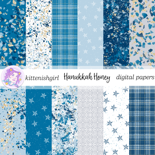 Hanukkah Honey // Digital Papers