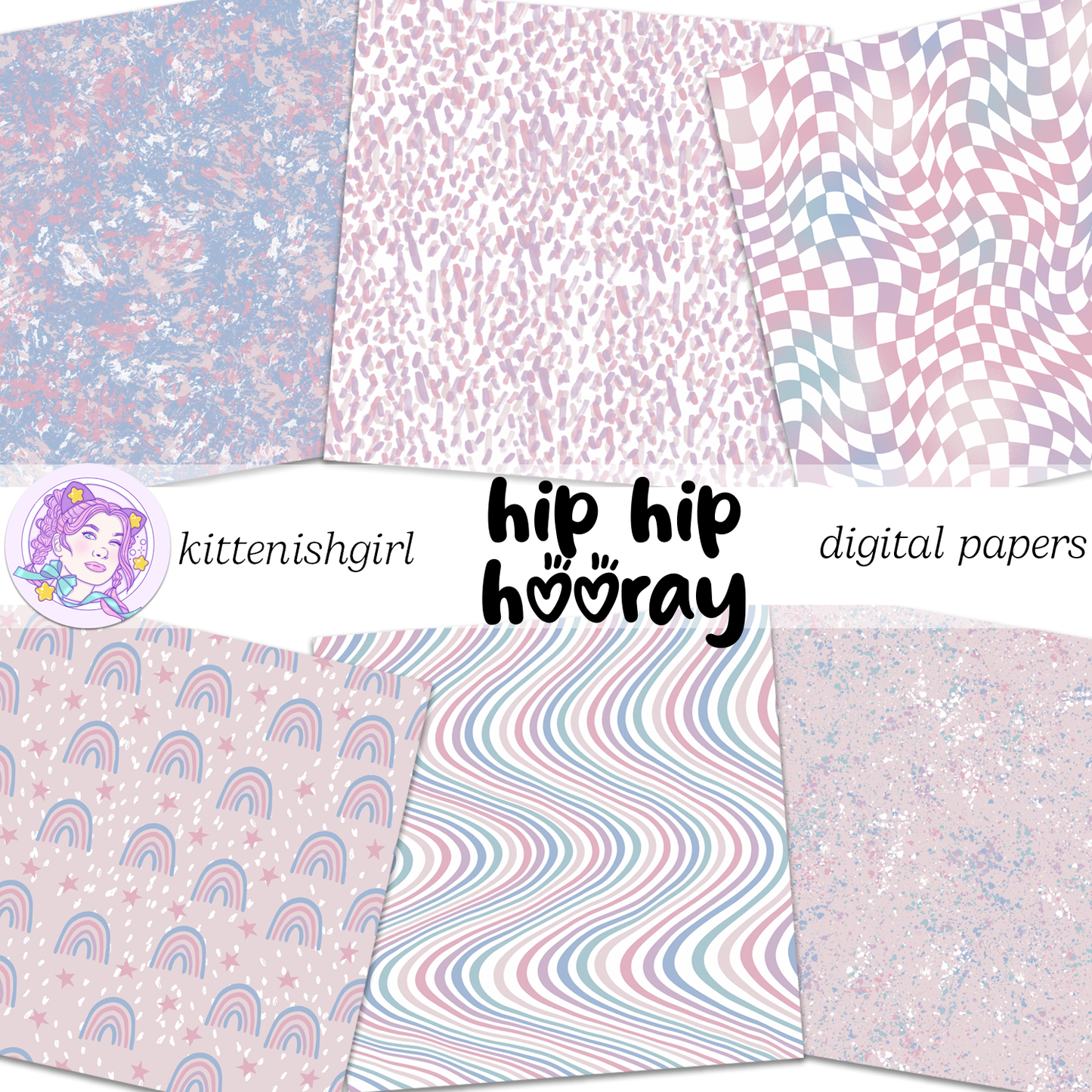 Hip Hip Hooray - Soft // Digital Papers