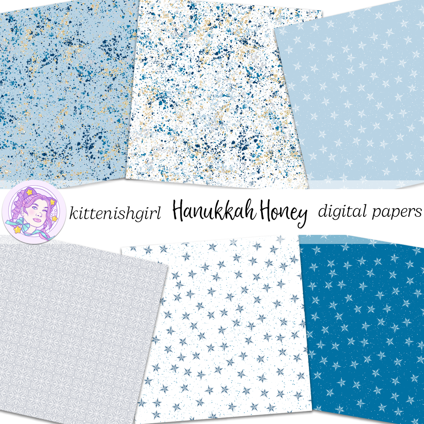 Hanukkah Honey // Digital Papers