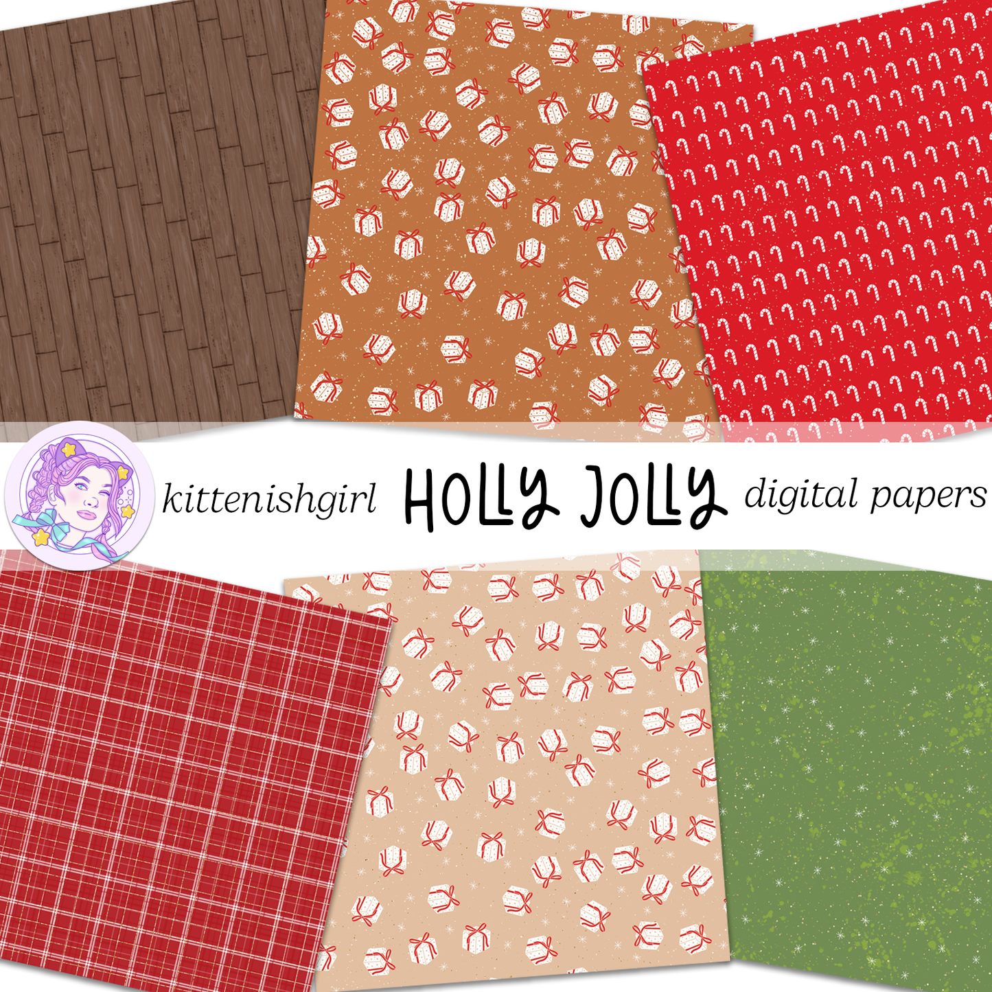 Holly Jolly // Digital Papers