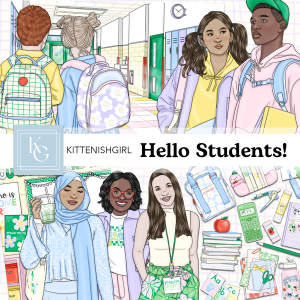 Hello Students! // Clip Art – kittenishgirl