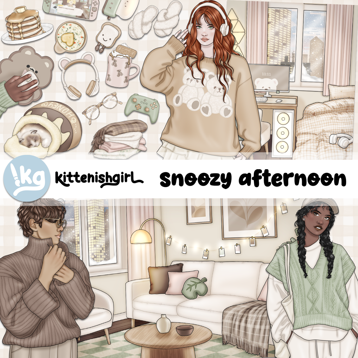 Snoozy Afternoon // Clip Art