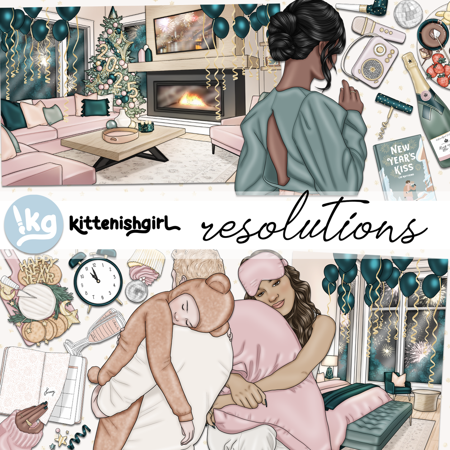 Resolutions - Green // Clip Art