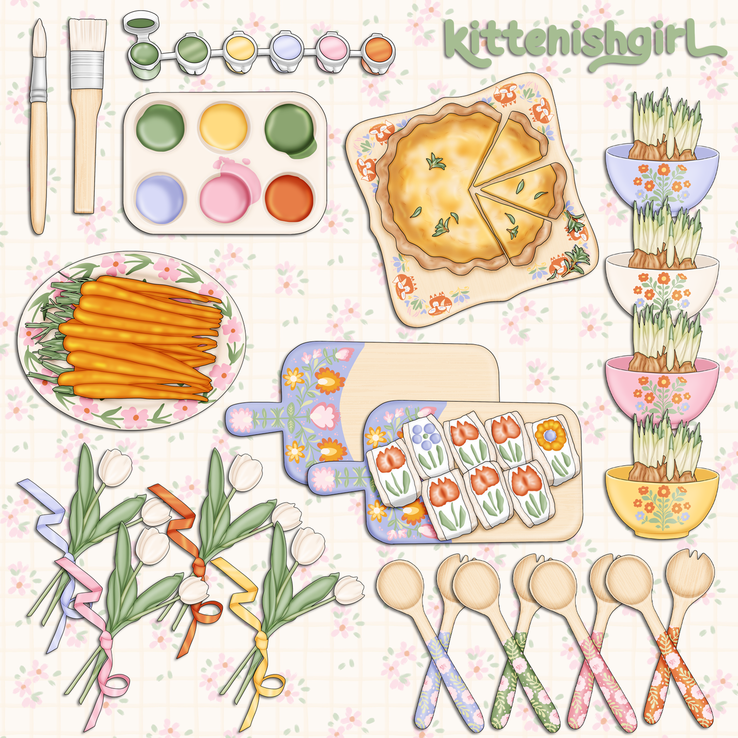 Spring Folk // Clip Art