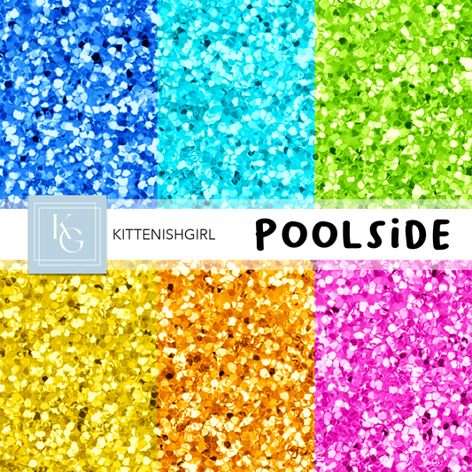 Poolside // Glitter Digital Papers