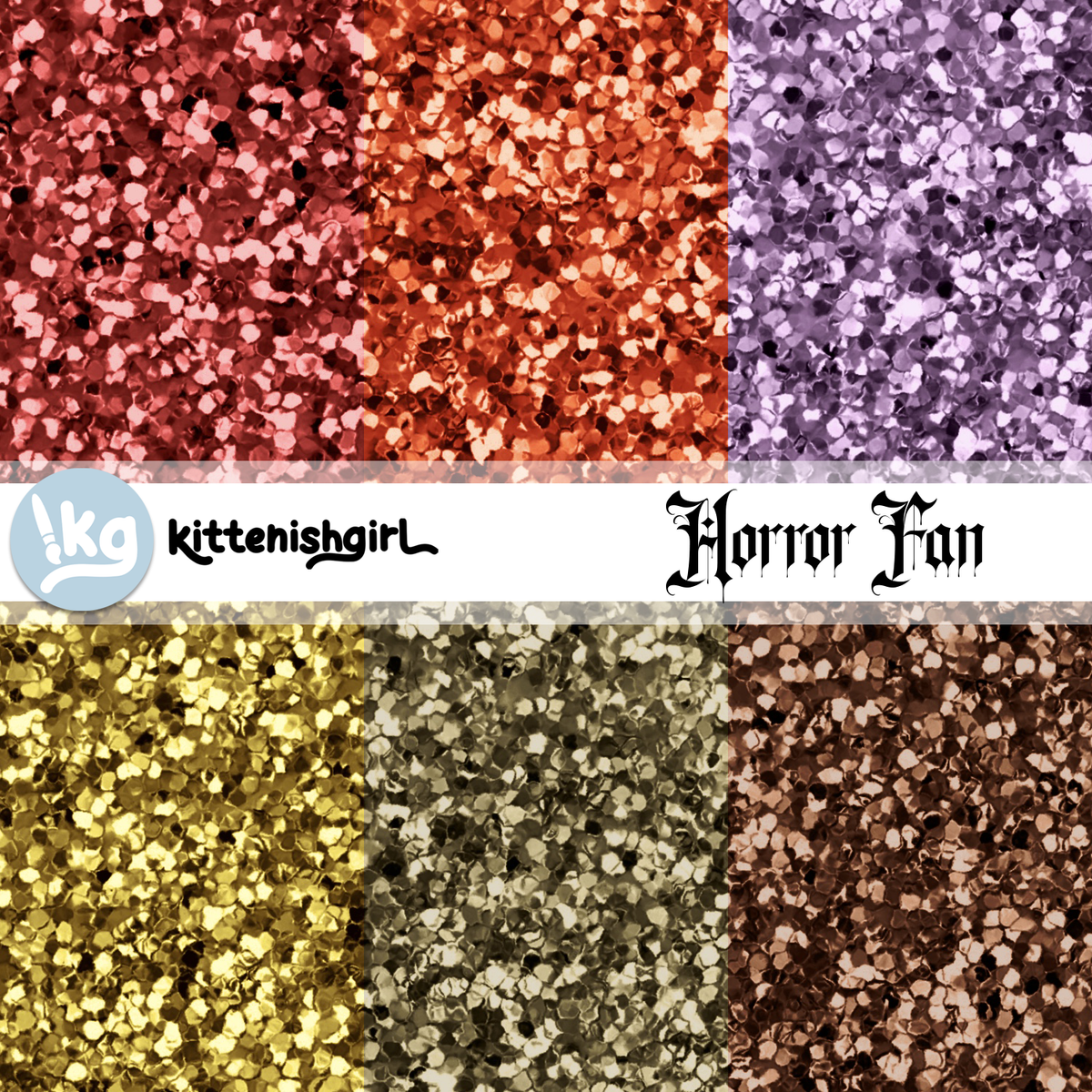 Horror Fan // Glitter Digital Papers