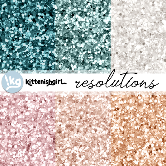 Resolutions - Green // Glitter Digital Papers