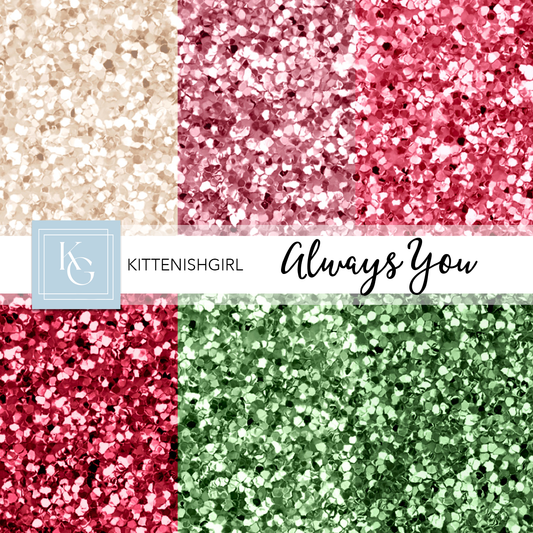 Always You - Berry // Glitter Digital Papers