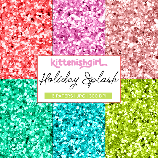 Holiday Splash // Glitter Digital Papers