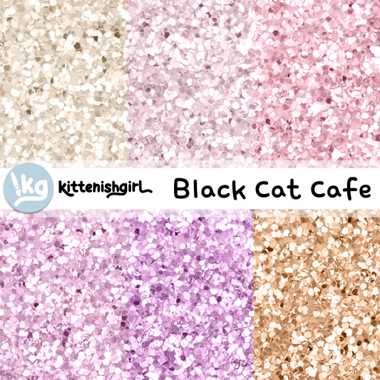 Black Cat Cafe // Glitter Digital Papers