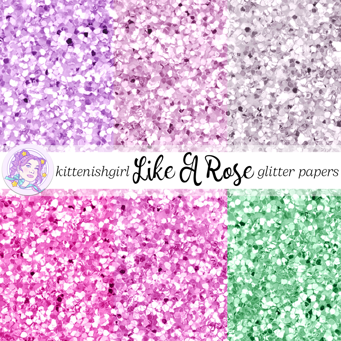 Like A Rose // Glitter Digital Papers