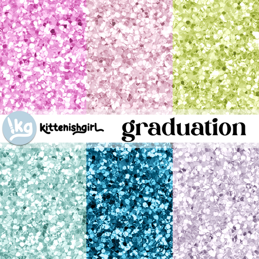 Graduation // Glitter Digital Papers
