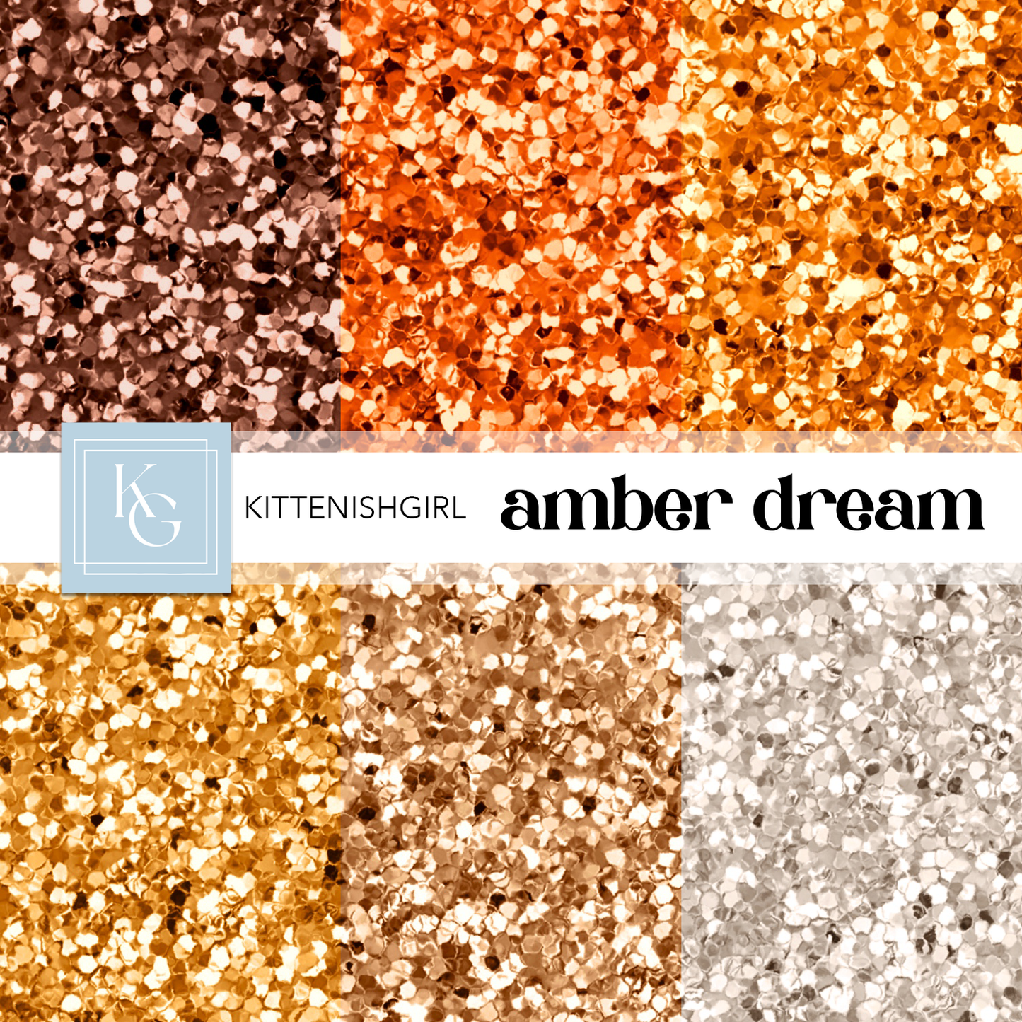 Amber Dream // Glitter Digital Papers