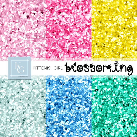 Blossoming // Glitter Digital Papers