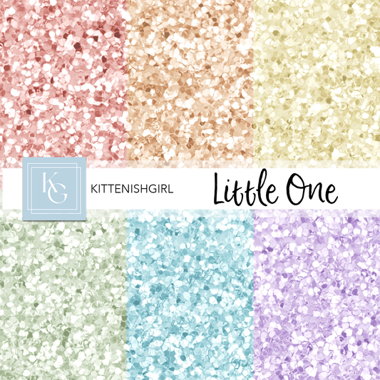 Little One - Rainbow // Glitter Digital Papers