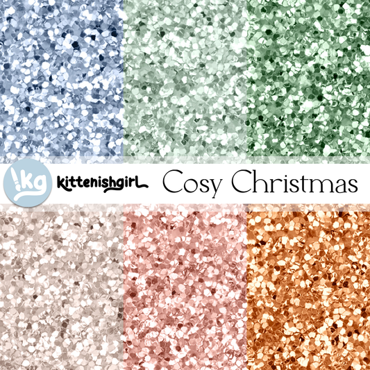 Cosy Christmas // Glitter Digital Papers