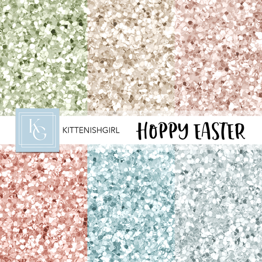 Hoppy Easter // Glitter Digital Papers