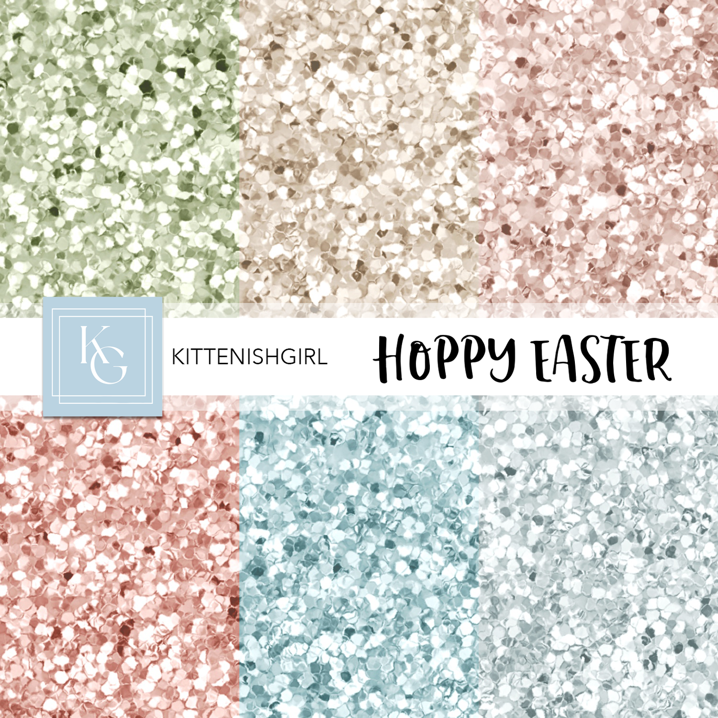 Hoppy Easter // Glitter Digital Papers