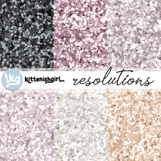 Resolutions - Purple // Glitter Digital Papers