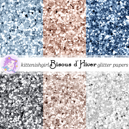 Bisous d'Hiver // Glitter Digital Papers
