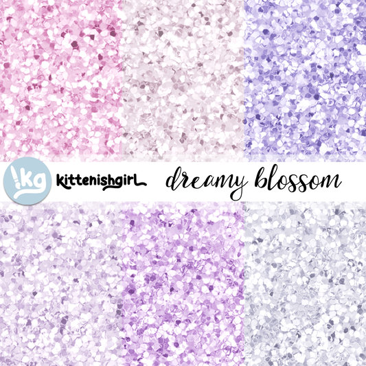 Dreamy Blossom // Glitter Digital Papers