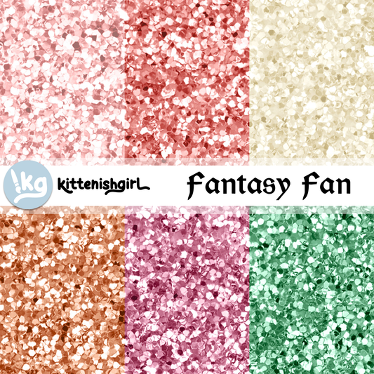 Fantasy Fan // Glitter Digital Papers