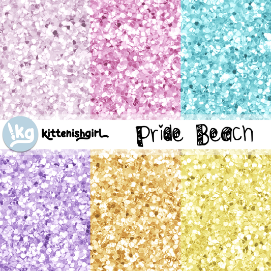 Pride Beach // Glitter Digital Papers