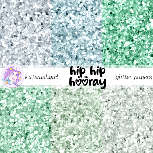 Hip Hip Hooray - Cool // Glitter Digital Papers
