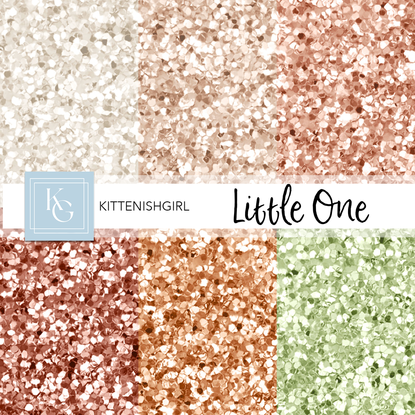 Little One - Neutral // Glitter Digital Papers