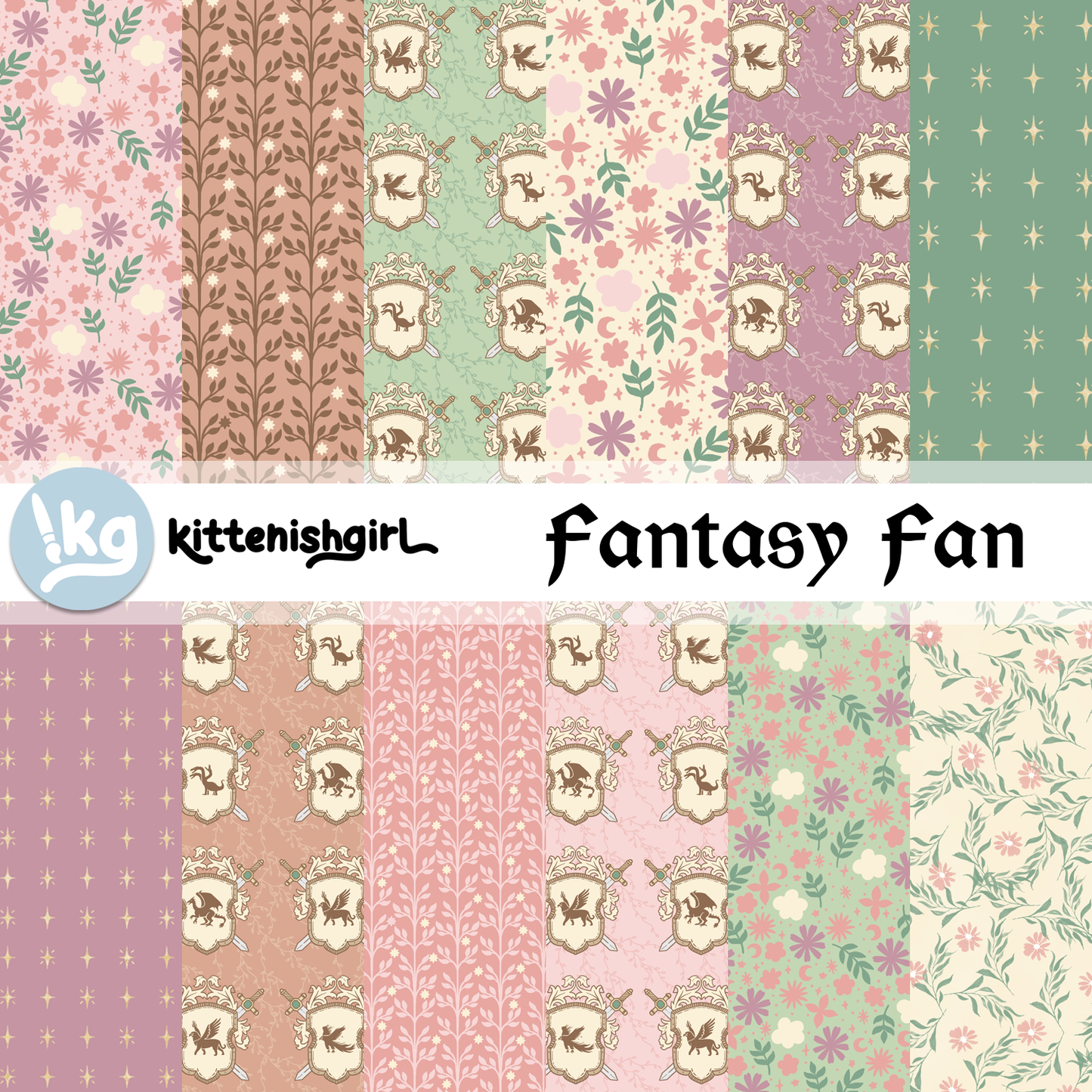 Fantasy Fan // Digital Papers